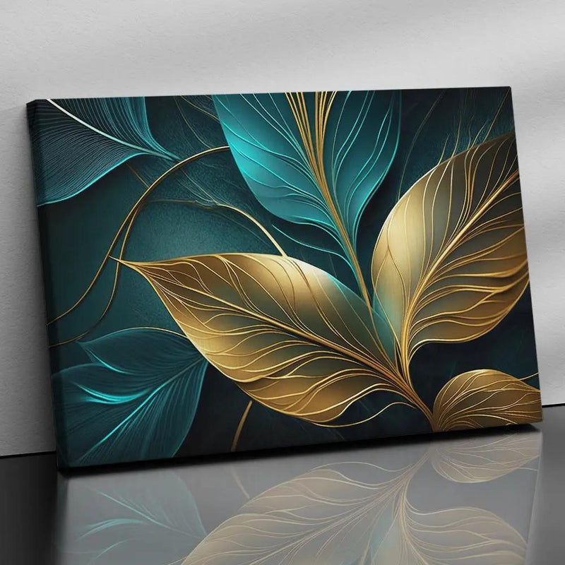 Abstract Canvas Paintings for Stylish Living Room Decor - Nature Inspired Leaf Canvas Painting-Kotart