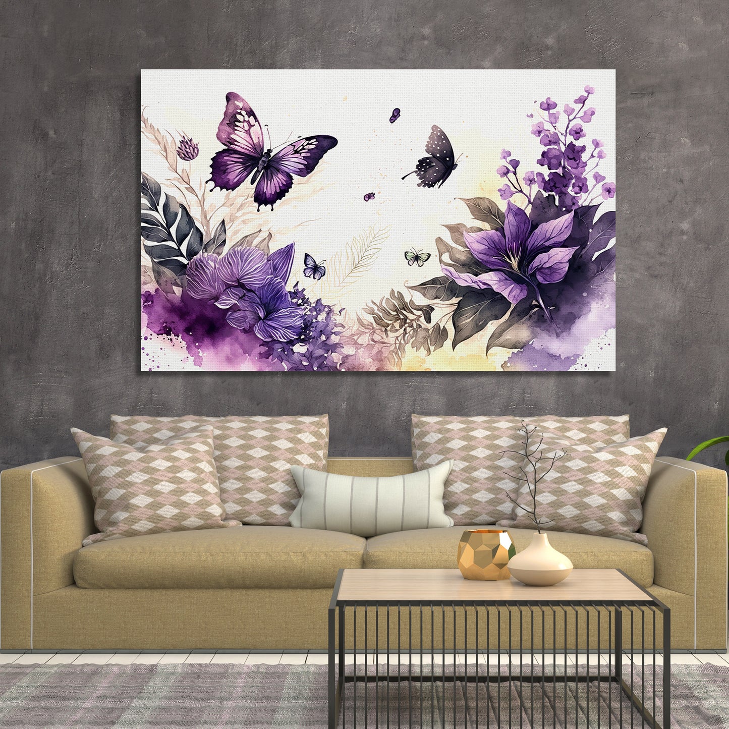 Abstract Floral Art Canvas Paintings for Stylish Living Room Decor - Nature Inspired Leaf Canvas Painting-Kotart