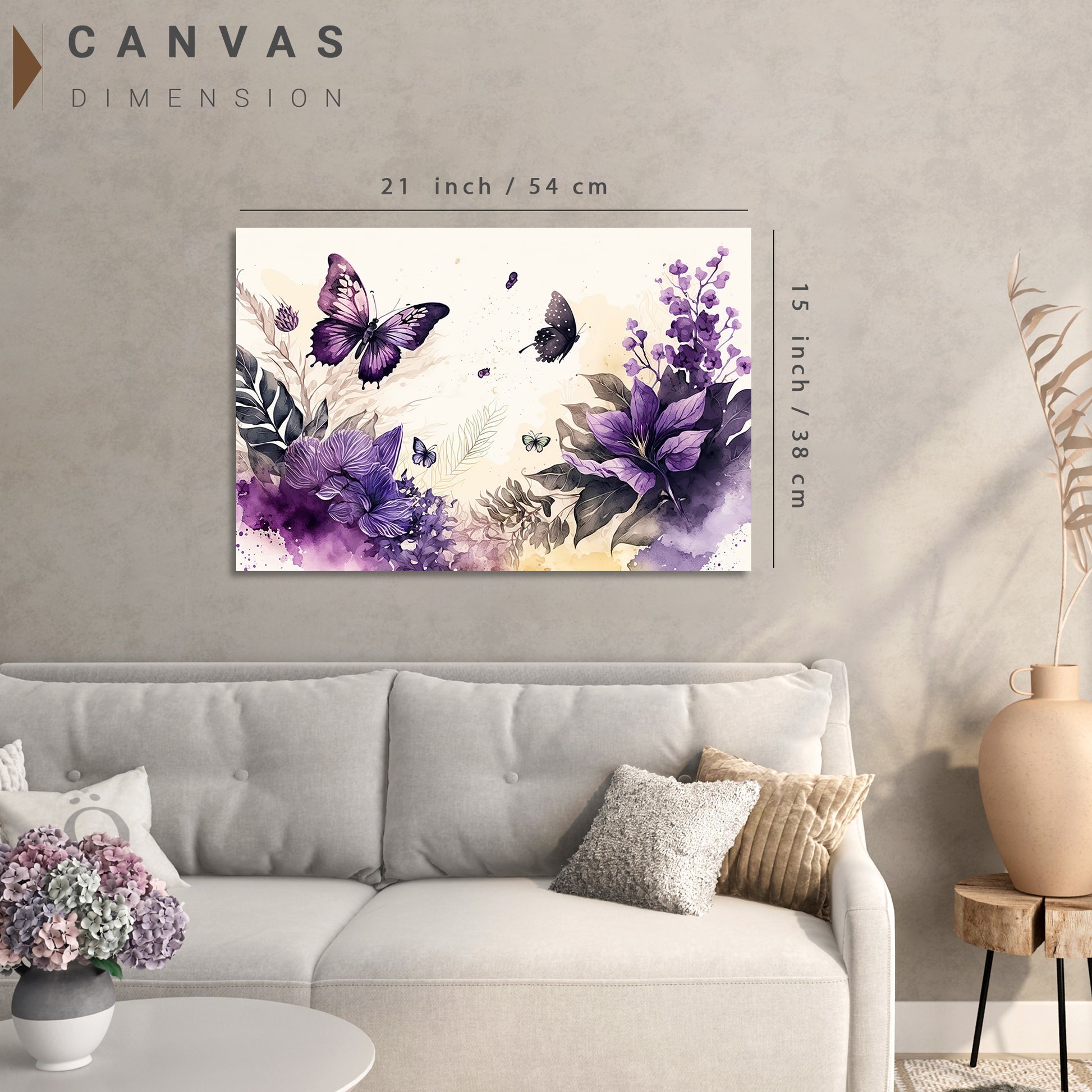 Abstract Floral Art Canvas Paintings for Stylish Living Room Decor - Nature Inspired Leaf Canvas Painting-Kotart