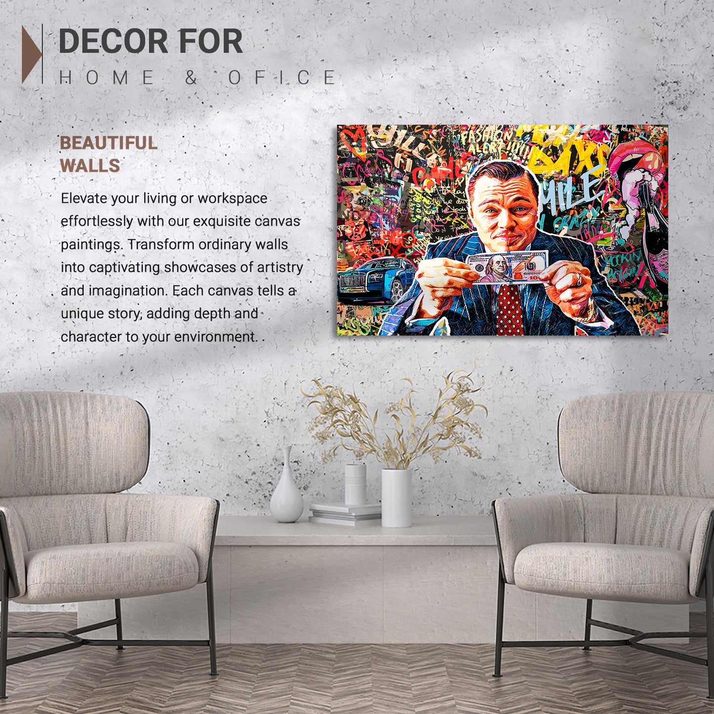 Leonardo DiCaprio Canvas Paintings | Iconic Hollywood Art Collection for Living Room Bedroom Wall Decoration-Kotart