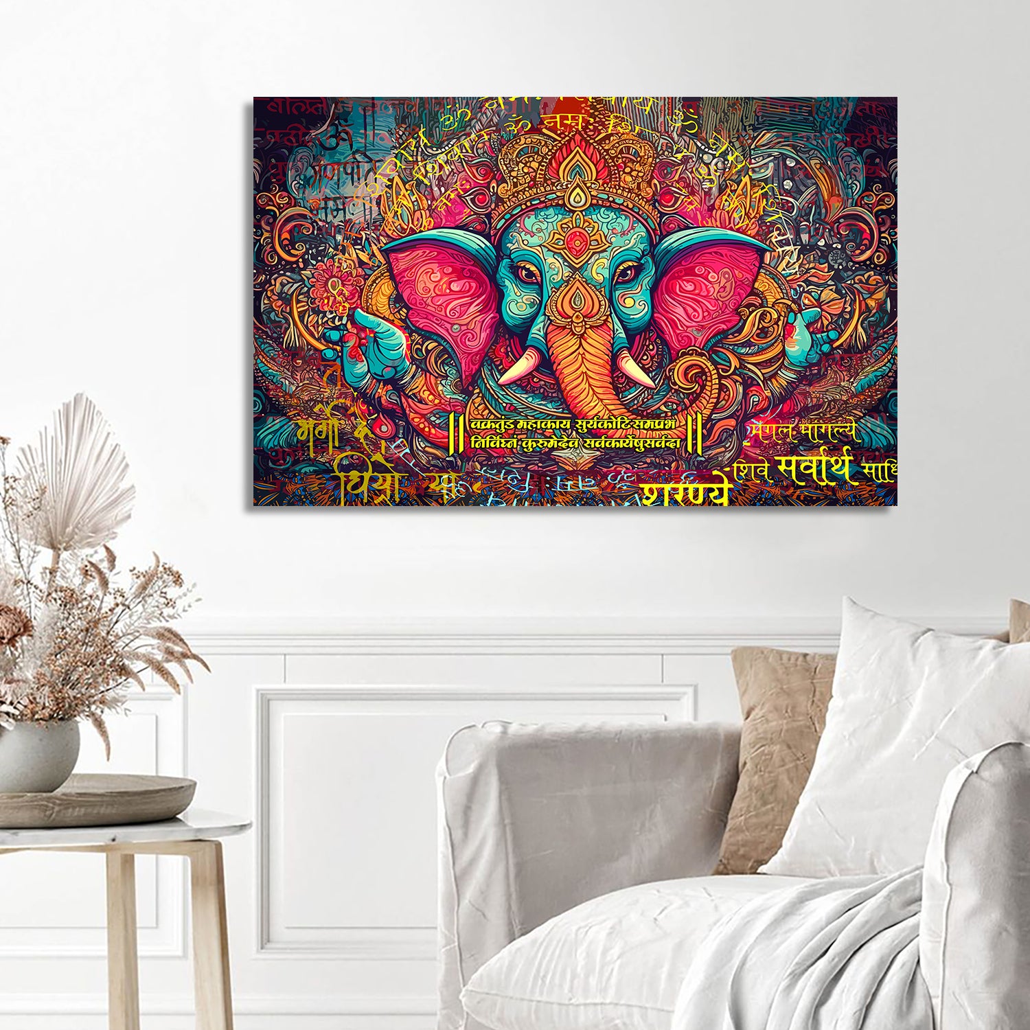 Lord Ganesha Canvas Painting | Divine Artwork for Home Decor | Canvas Wall Paintings for Living Room Bdroom Wall Decor-Kotart