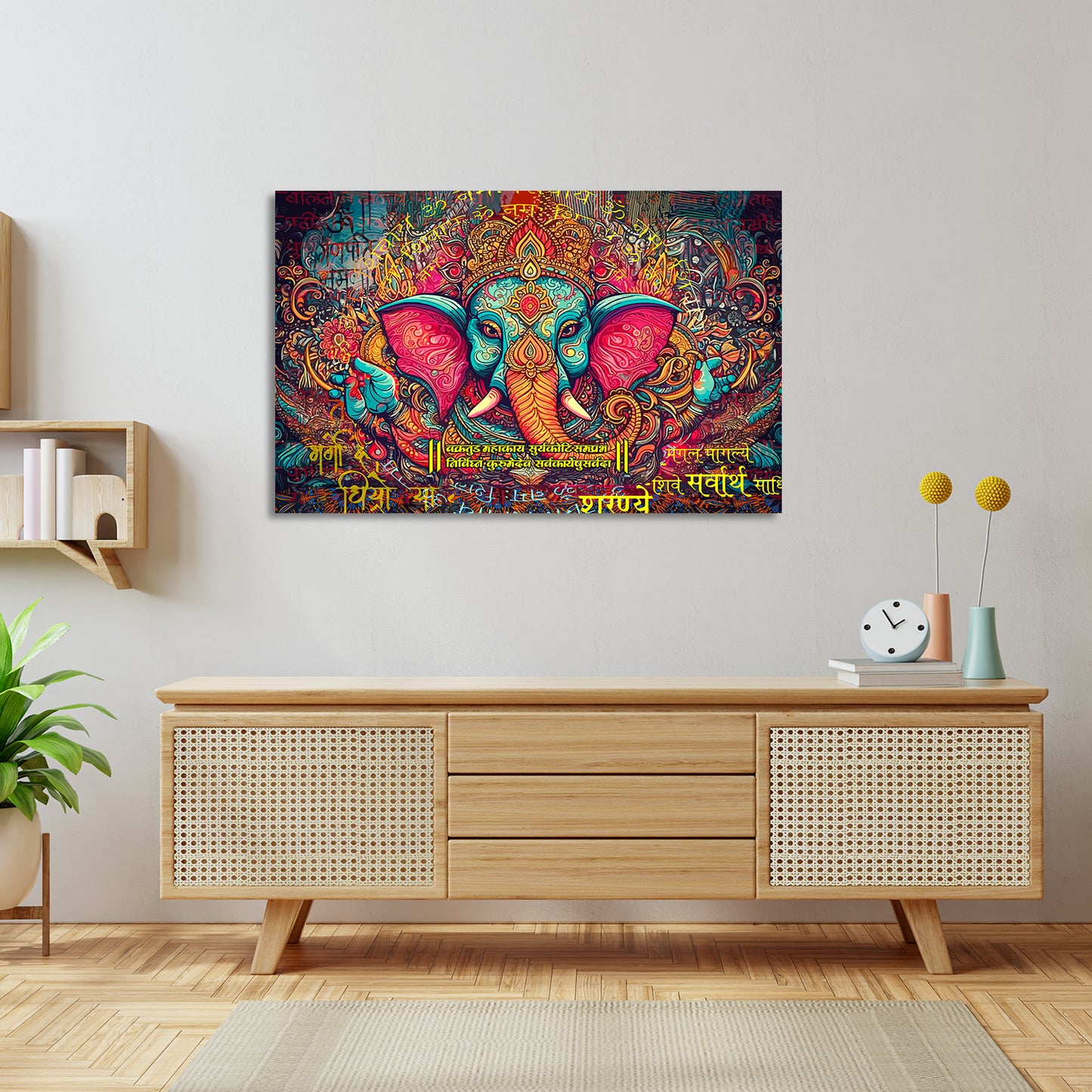 Lord Ganesha Canvas Painting | Divine Artwork for Home Decor | Canvas Wall Paintings for Living Room Bdroom Wall Decor-Kotart