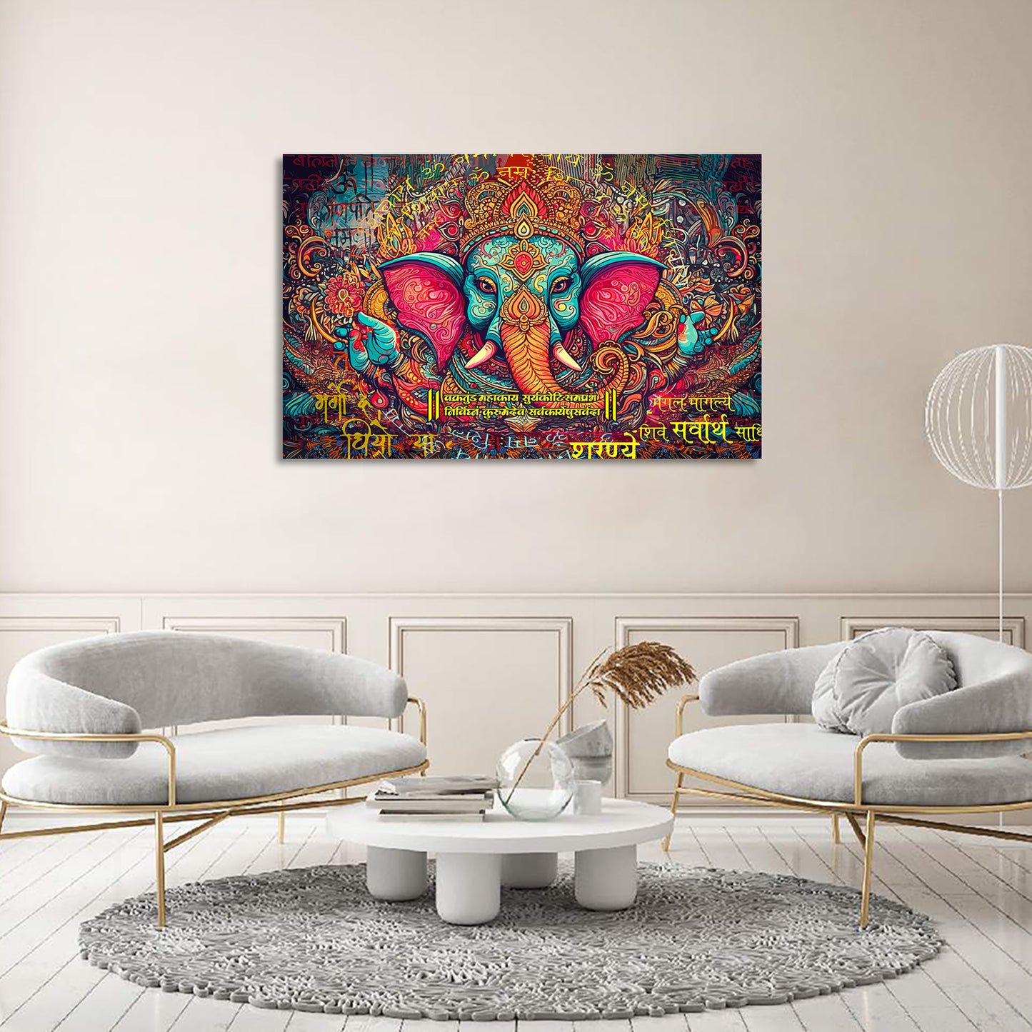 Lord Ganesha Canvas Painting | Divine Artwork for Home Decor | Canvas Wall Paintings for Living Room Bdroom Wall Decor-Kotart