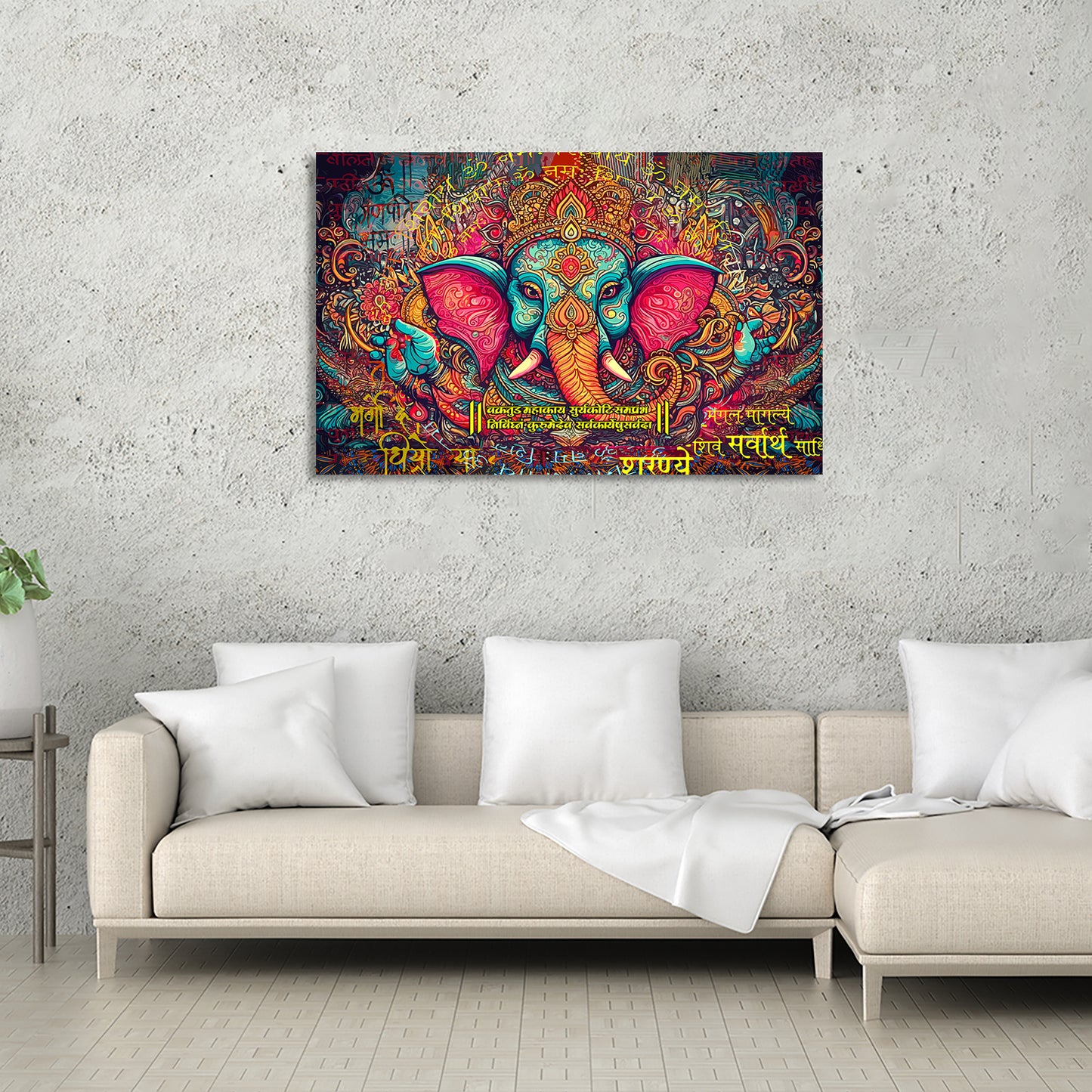 Lord Ganesha Canvas Painting | Divine Artwork for Home Decor | Canvas Wall Paintings for Living Room Bdroom Wall Decor-Kotart