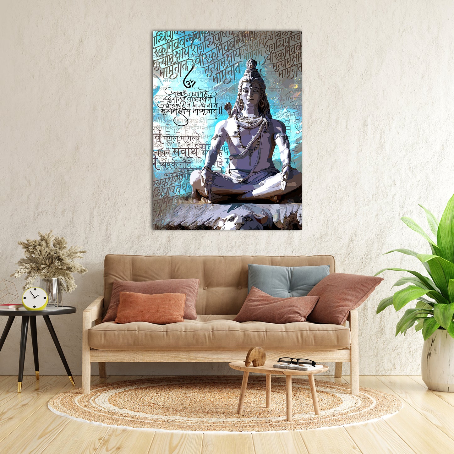 Majestic Hindu Lord Shiva Canvas Painting for Living Room Bedroom Pooja Room Wall Decor-Kotart