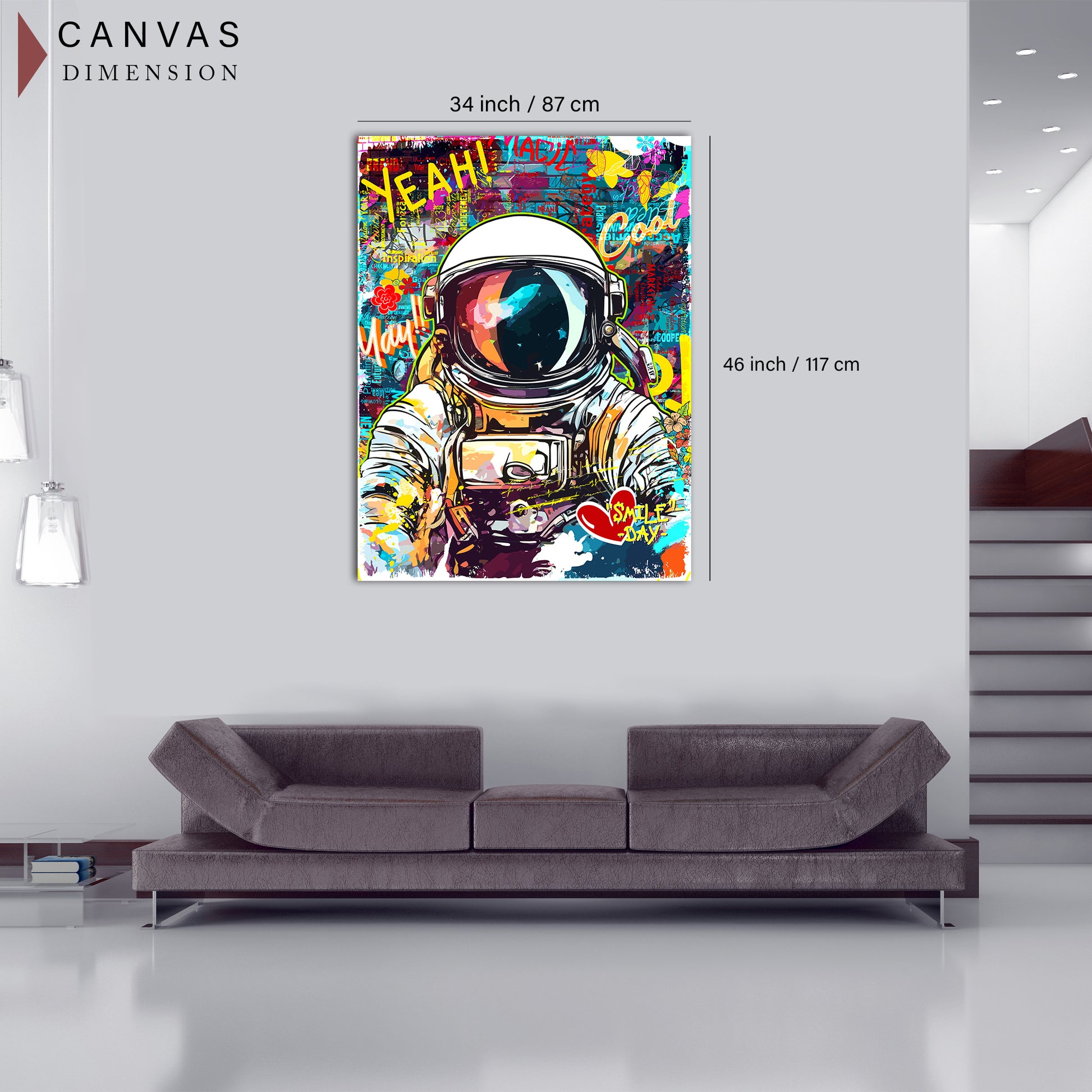 Urban Astronaut Graffiti Canvas Painting for Living Room Bedroom Home and Office Wall Decor-Kotart