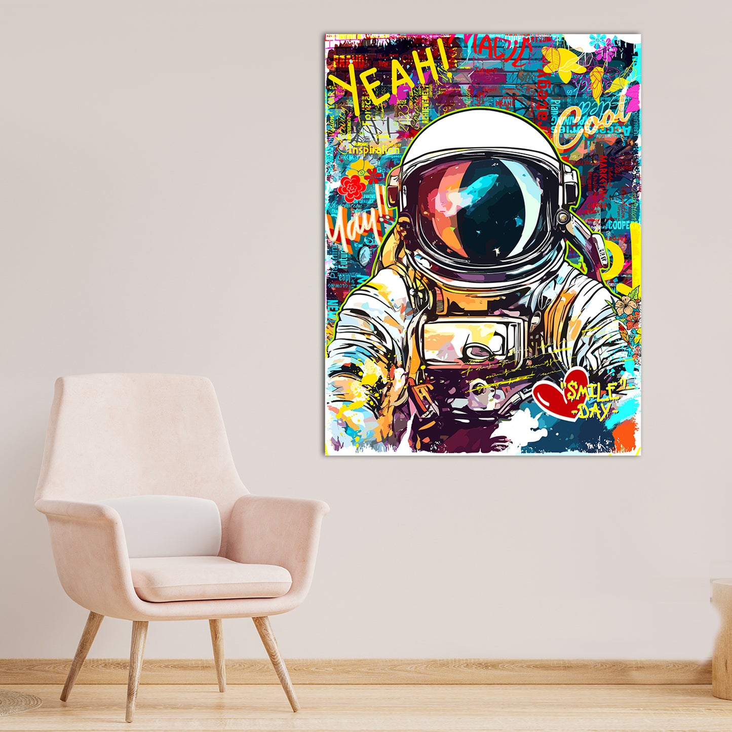 Urban Astronaut Graffiti Canvas Painting for Living Room Bedroom Home and Office Wall Decor-Kotart