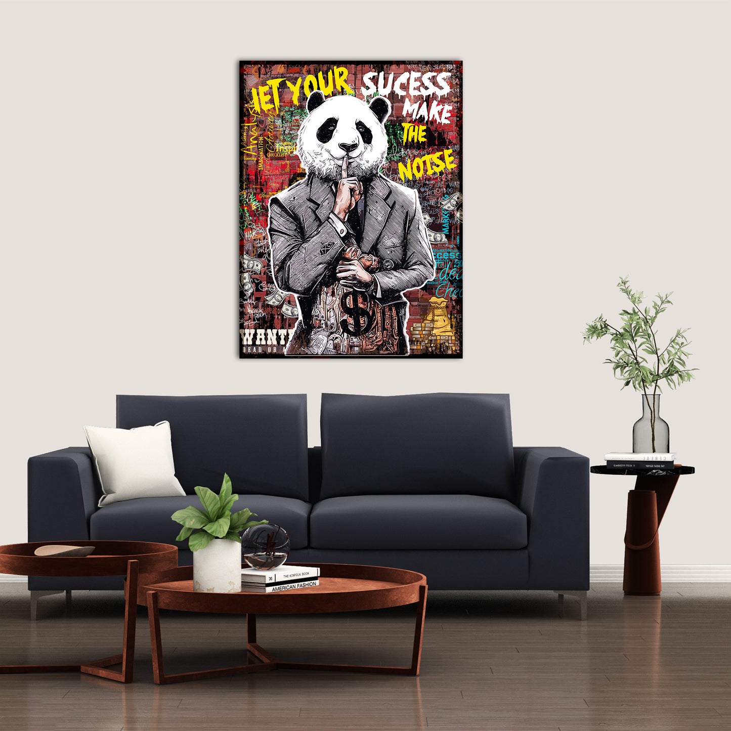 Vibrant Graffiti-Style Panda Canvas Paintings | Canvas Paintings for Living Room Bedroom Home and Office Wall Decor-Kotart