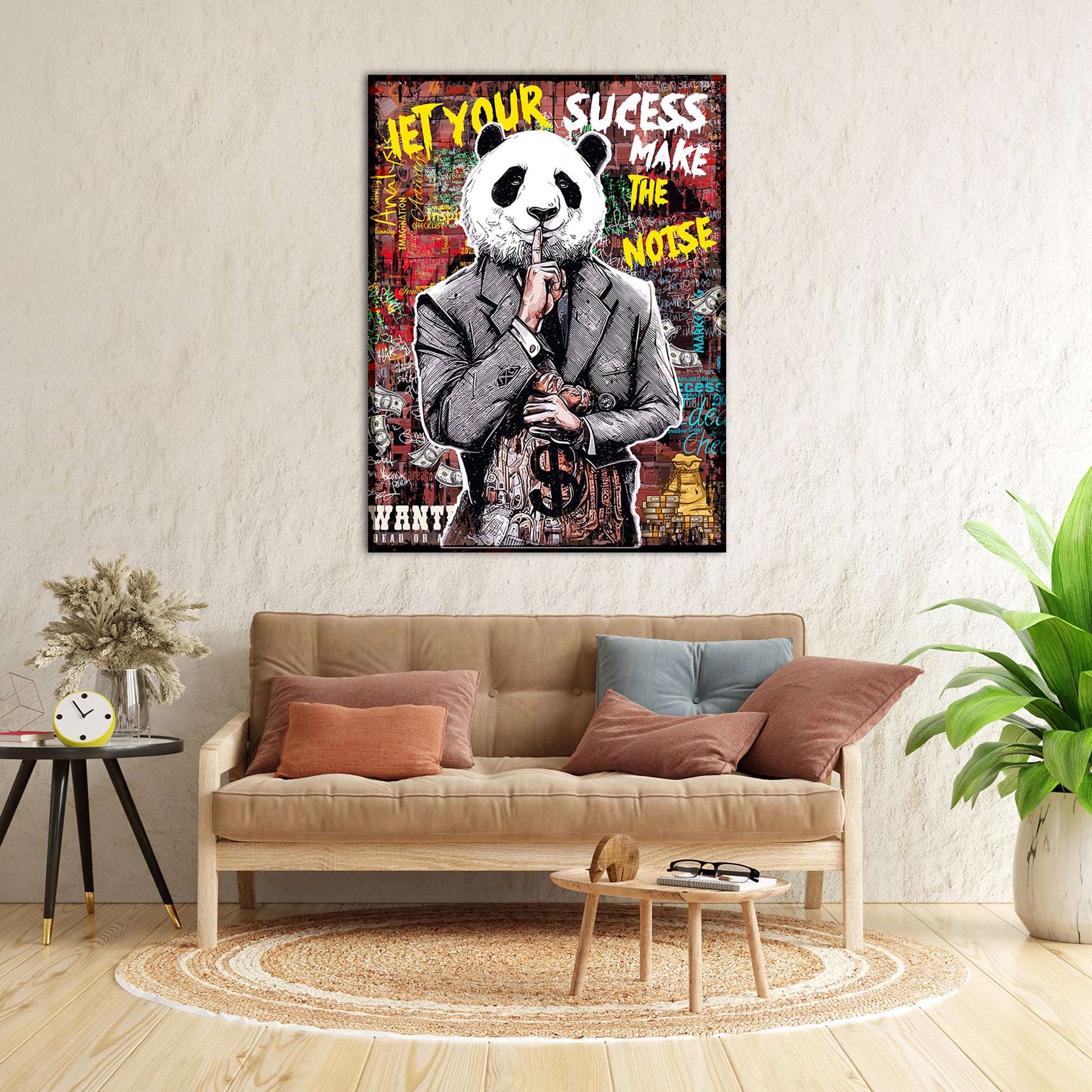 Vibrant Graffiti-Style Panda Canvas Paintings | Canvas Paintings for Living Room Bedroom Home and Office Wall Decor-Kotart