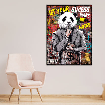 Vibrant Graffiti-Style Panda Canvas Paintings | Canvas Paintings for Living Room Bedroom Home and Office Wall Decor-Kotart