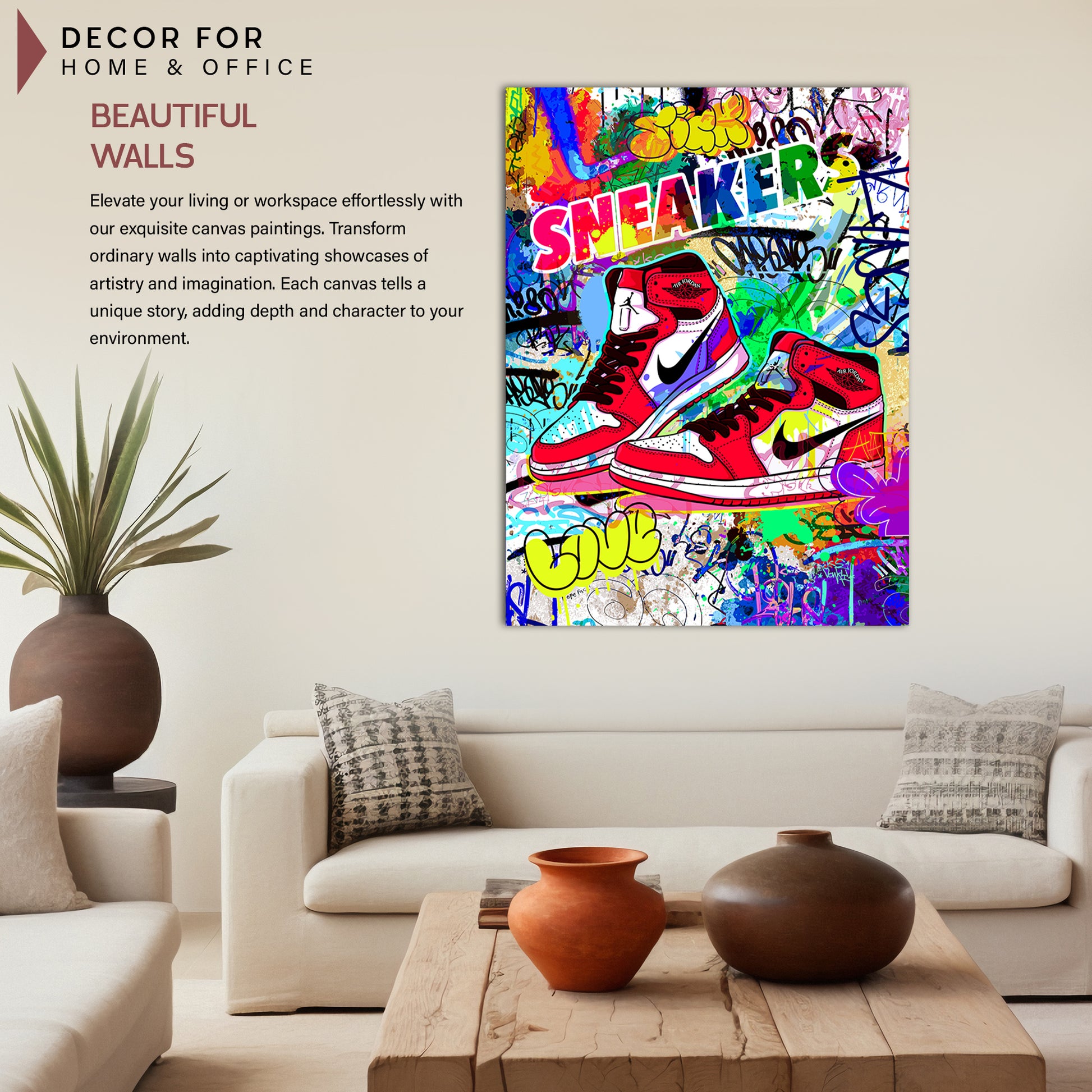 Cool Sneakers Canvas Prints Urban Shoe Art Collection for Living
