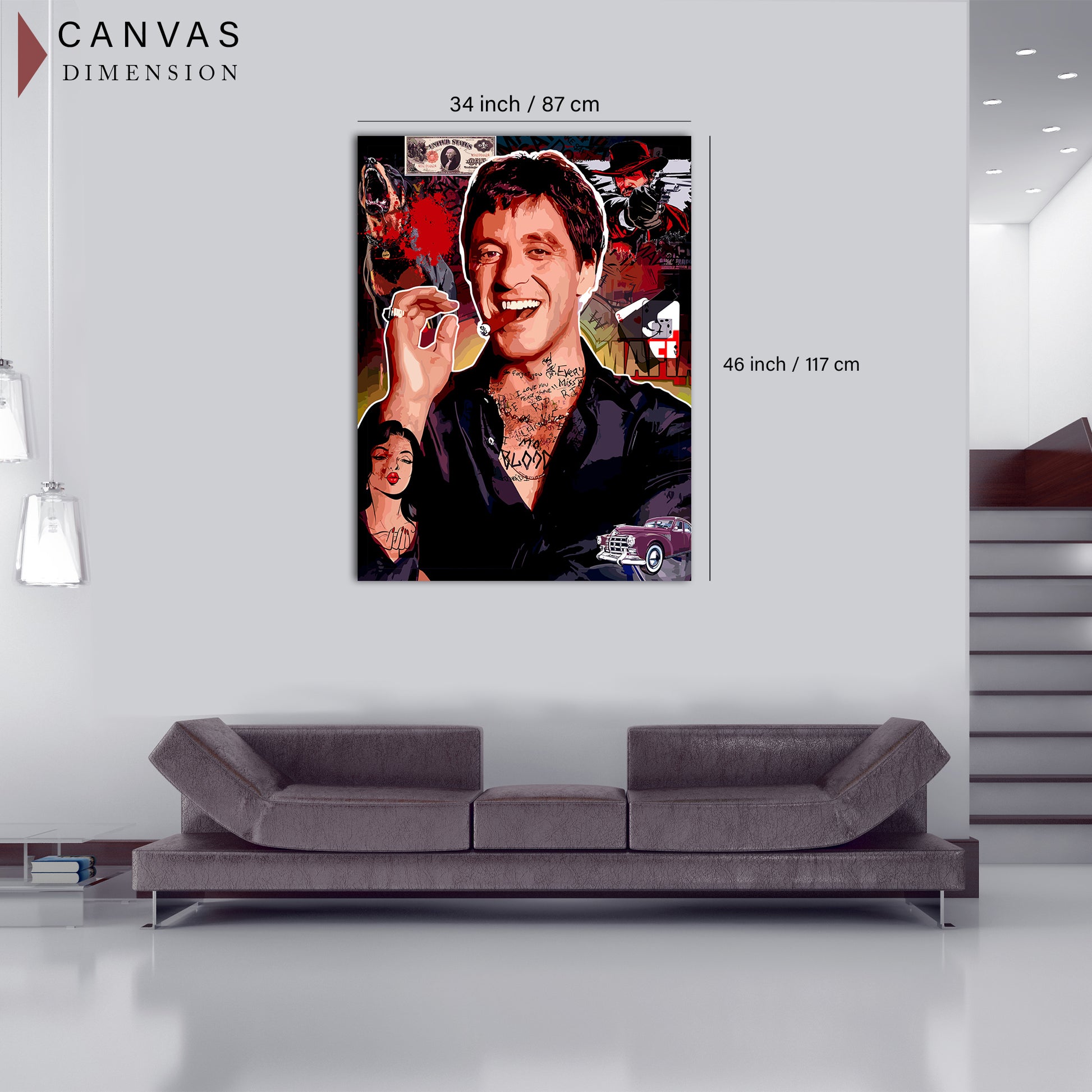 Al Pacino Canvas Paintings | Iconic Hollywood Art Canvas Painting for Wall Decor-Kotart