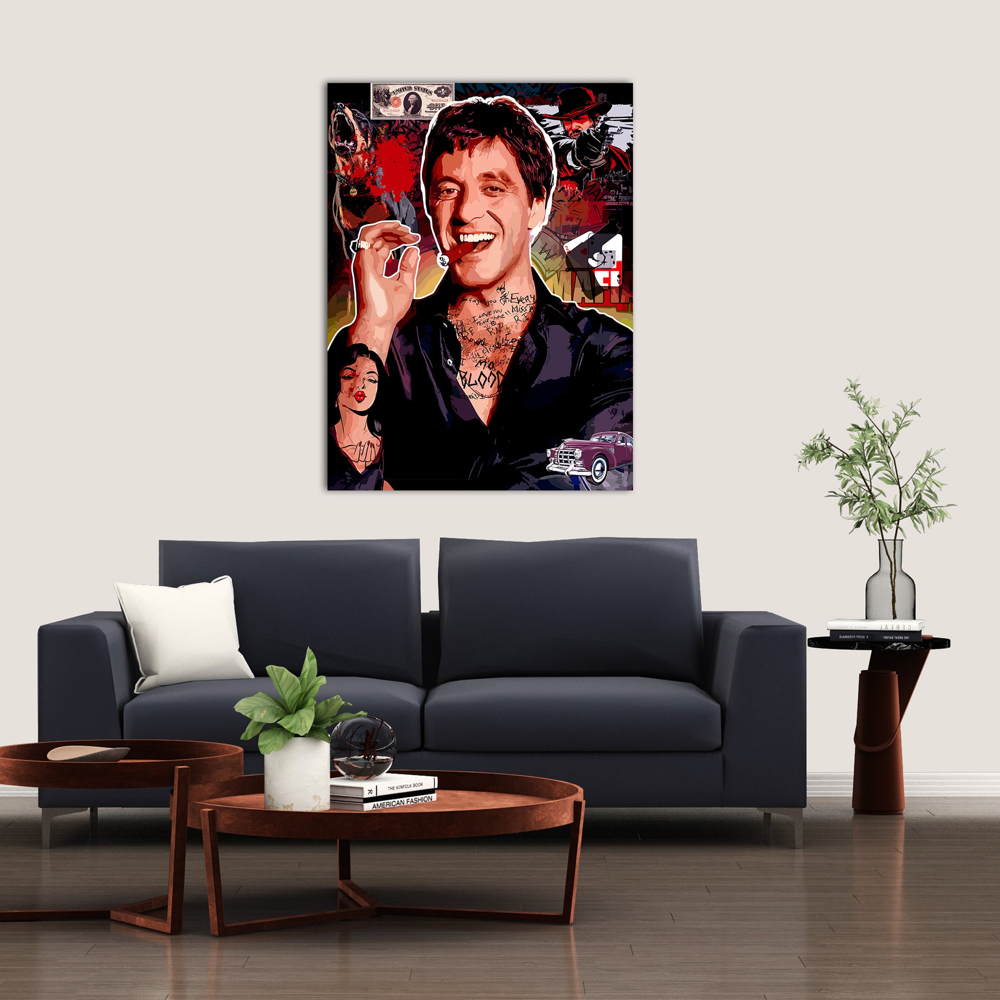 Al Pacino Canvas Paintings | Iconic Hollywood Art Canvas Painting for Wall Decor-Kotart