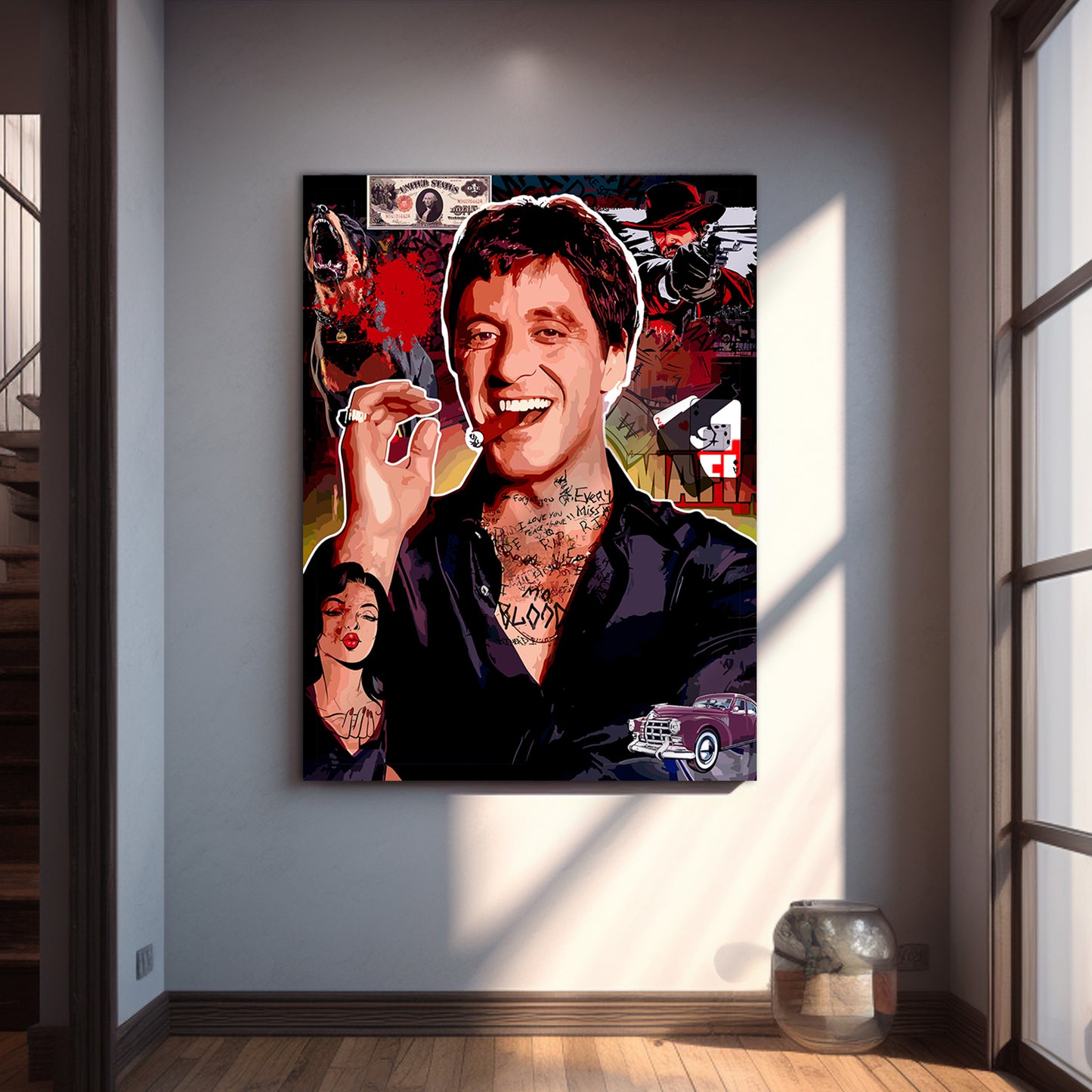 Al Pacino Canvas Paintings | Iconic Hollywood Art Canvas Painting for Wall Decor-Kotart