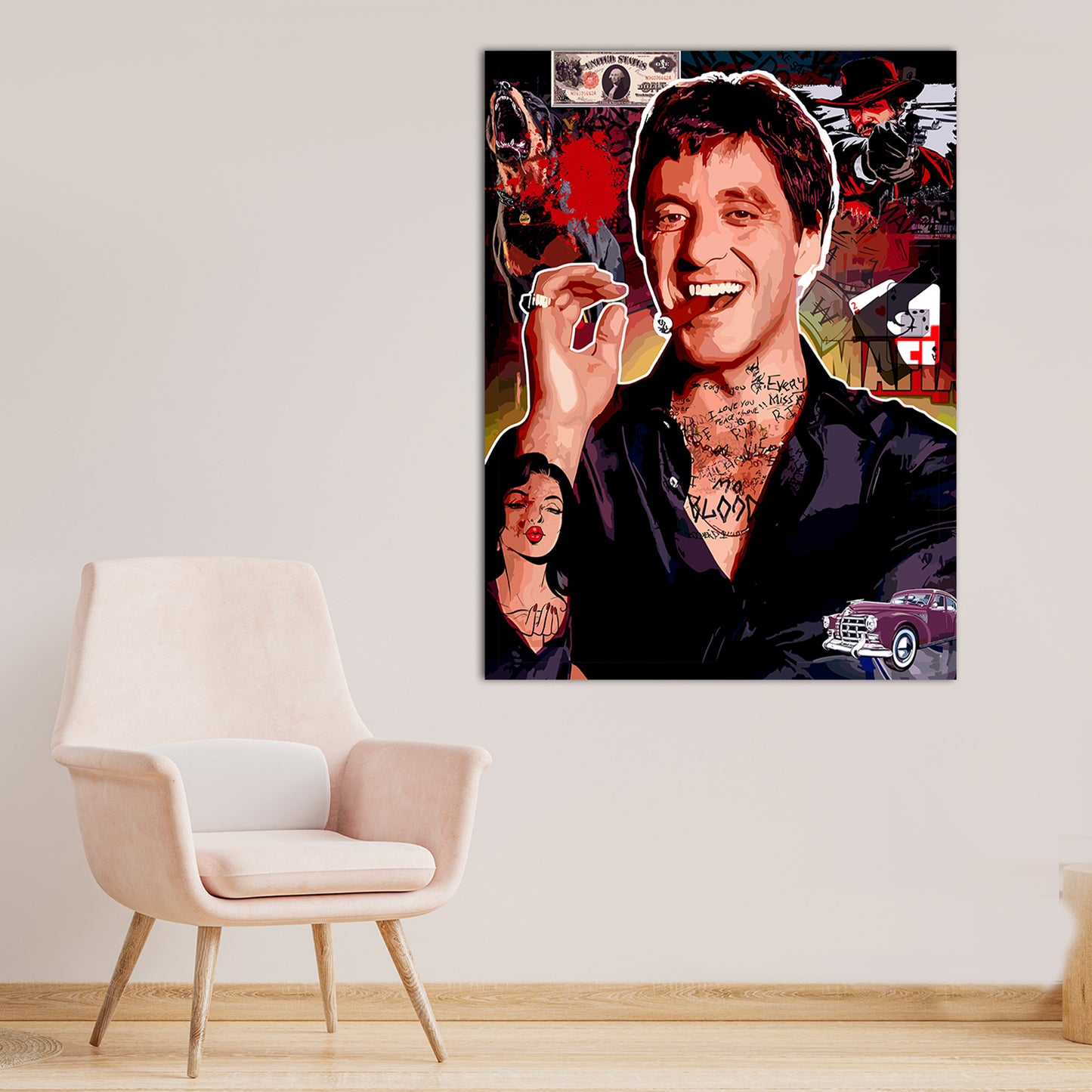 Al Pacino Canvas Paintings | Iconic Hollywood Art Canvas Painting for Wall Decor-Kotart