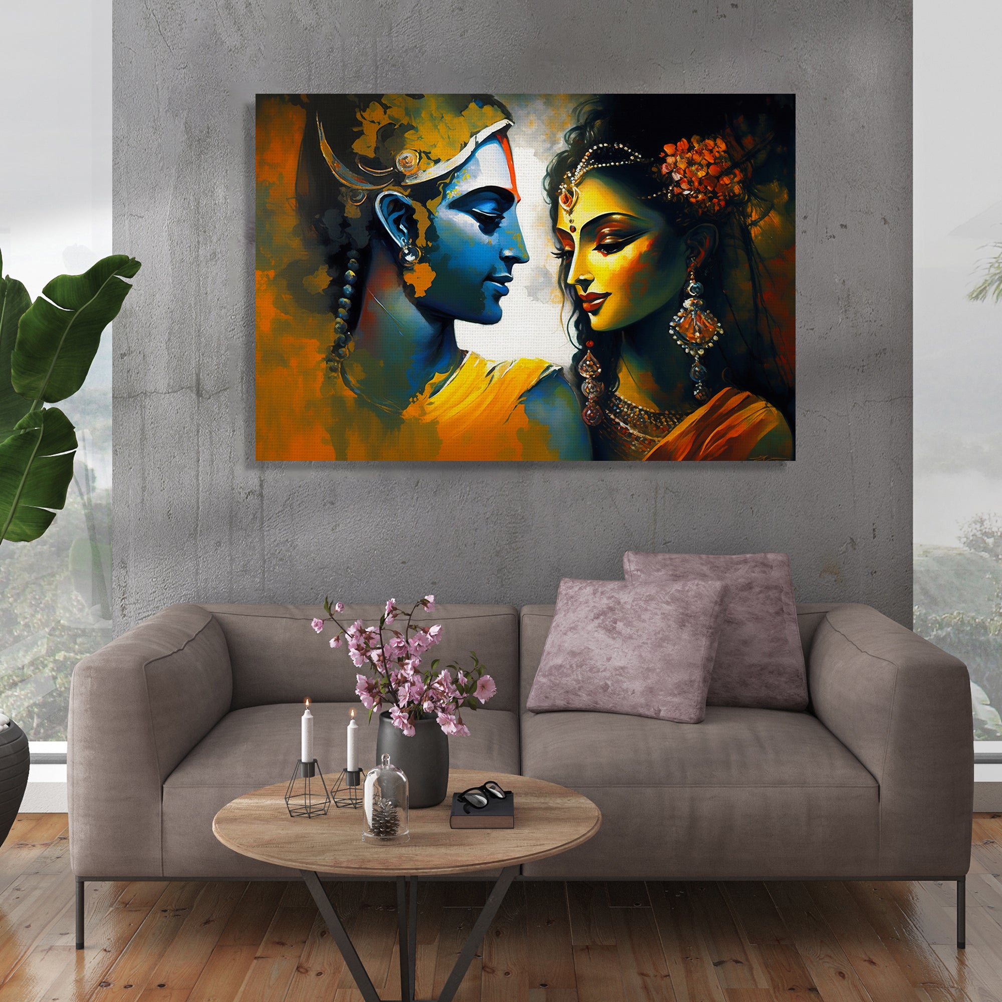 Radha Krishna Painting Hindu God and Goddess Love Scene Art On Paper 8x12  Inches | eBay