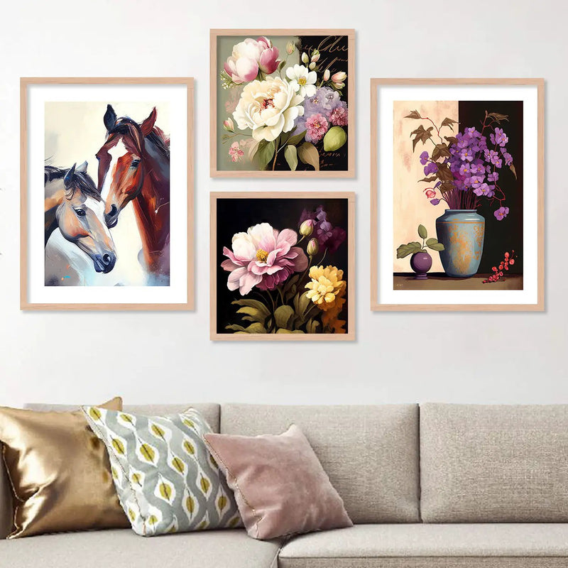 KOTART Aesthetic Wall Decor Prints with Frame for Home Decoration - Print for Living Room Bedroom Office - Framed Print for Wall Decoration - Pack of 4 by Kotart store