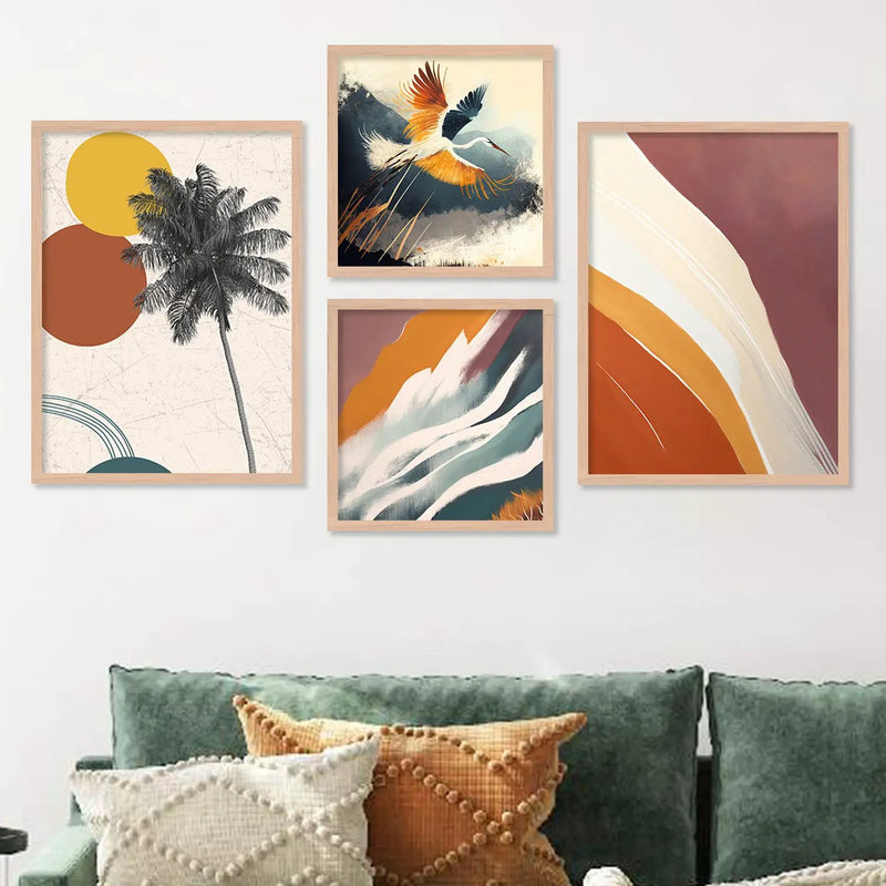 KOTART Wall Decor Prints with Frame for Home Decoration - Print for Living Room Bedroom Office - Framed Print for Wall Decoration - Pack of 4 by Kotart store