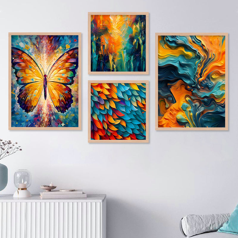 KOTART Aesthetic Decorative Wall Decor Painting with Frame for Home - Paintings for Living Room Bedroom Office - Framed Painting for Wall Decoration-Kotart