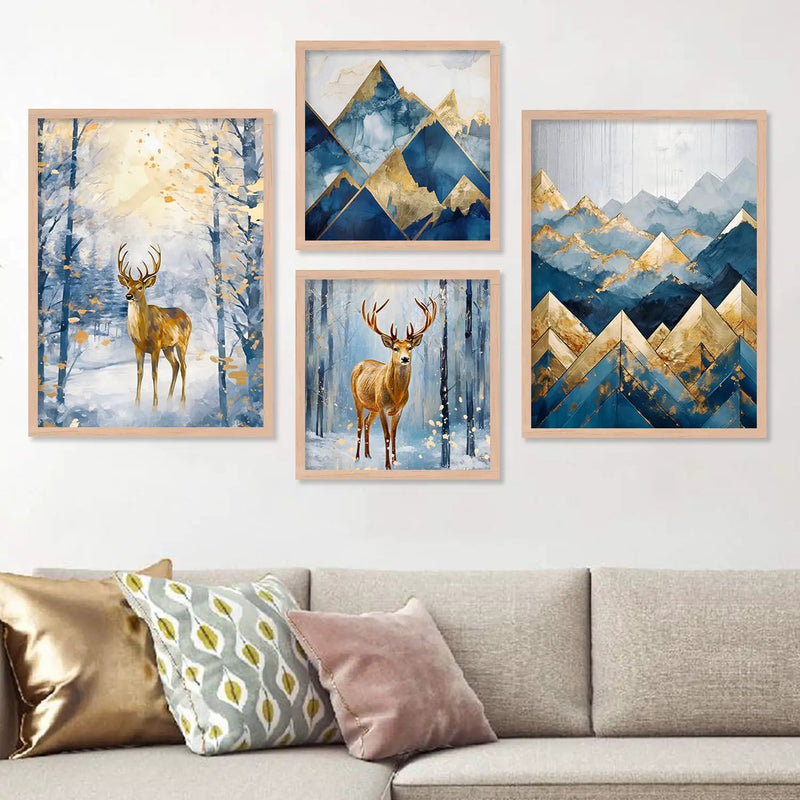 Aesthetic Nature Inspired Modern Wall Decor Paintings with Frame for Living Room Bedroom Home Decoration-Kotart