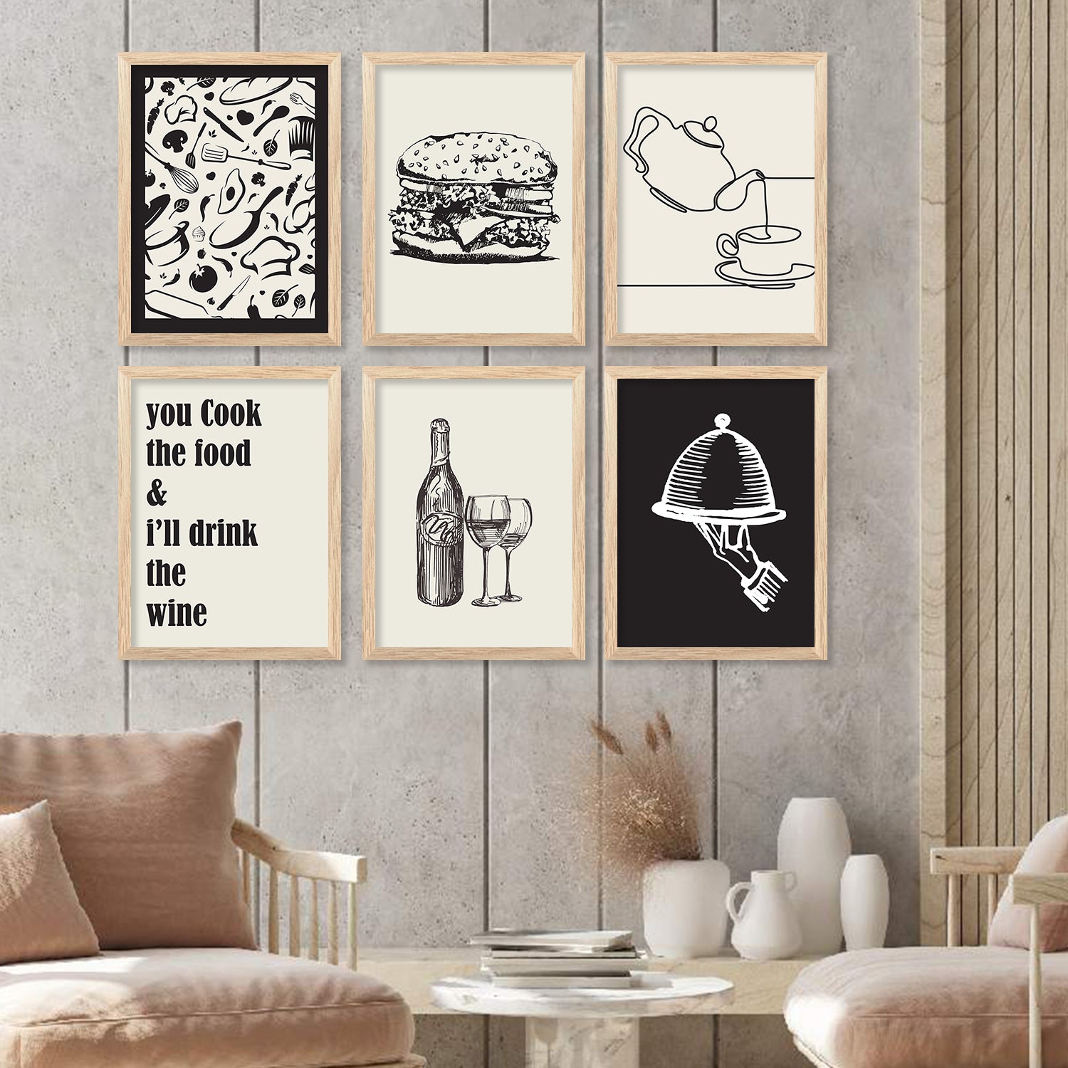 Kitchen Posters Set Kitchen Theme Framed Posters for Restaurant Kitchen Dinning Room Cafe ...