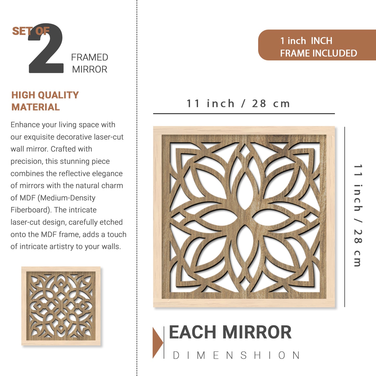 Decorative Jharokha Wall Mirror for Home Living Room Wall Decor-Kotart