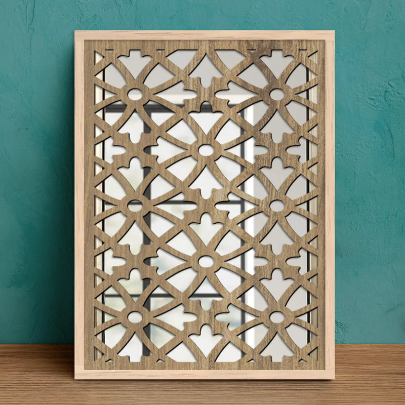 Decorative Wooden Jharokha Wall Mirrors-Kotart