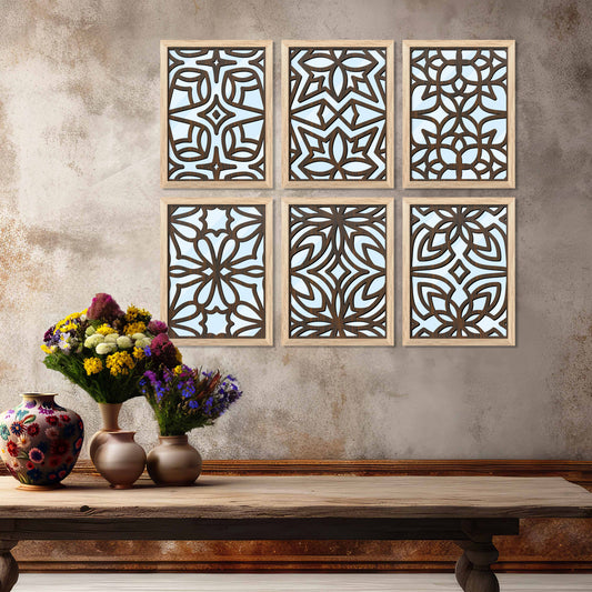 Laser Cut Jharokha Decorative Wall Mirrors for Living Room Bedroom Decor