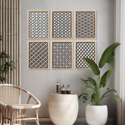 Laser Cut Jharokha Decorative Wall Mirrors for Living Room Bedroom Decor