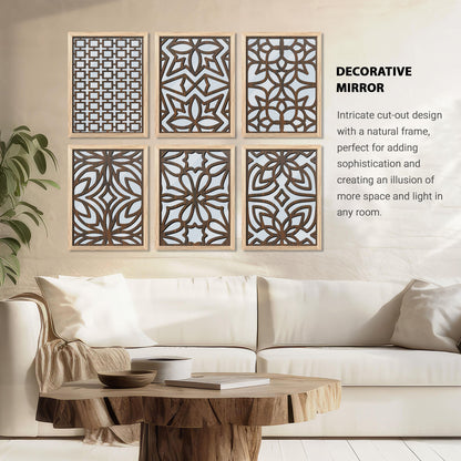 Laser Cut Jharokha Decorative Wall Mirrors for Living Room Bedroom Decor