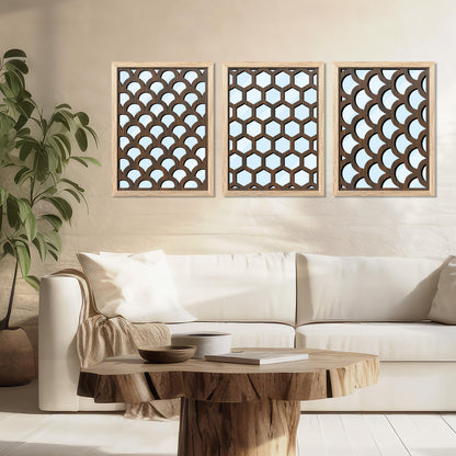 Laser Cut Jharokha Decorative Wall Mirrors for Living Room Bedroom Decor