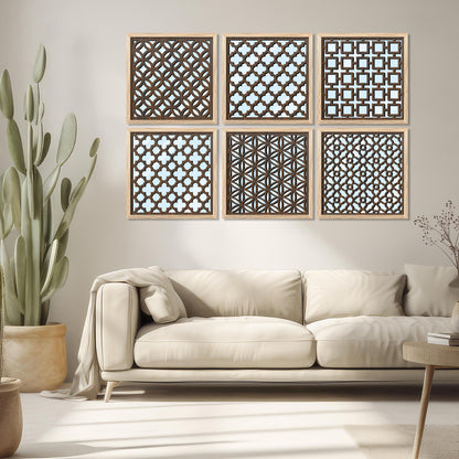 Laser Cut Jharokha Decorative Wall Mirrors for Living Room Bedroom Decor