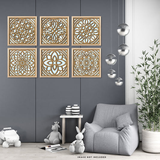 Laser Cut Jharokha Decorative Wall Mirrors for Living Room Bedroom Decor