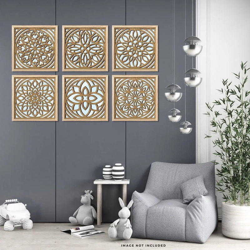 Laser Cut Jharokha Decorative Wall Mirrors for Living Room Bedroom Decor