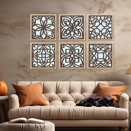 Laser Cut Jharokha Decorative Wall Mirrors for Living Room Bedroom Decor