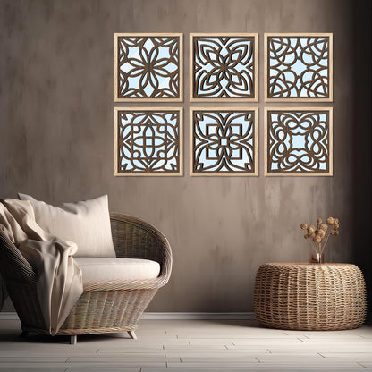 Laser Cut Jharokha Decorative Wall Mirrors for Living Room Bedroom Decor