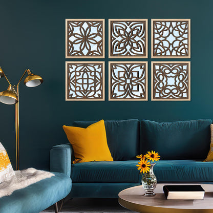 Laser Cut Jharokha Decorative Wall Mirrors for Living Room Bedroom Decor