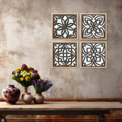 Laser Cut Jharokha Decorative Wall Mirrors for Living Room Bedroom Decor