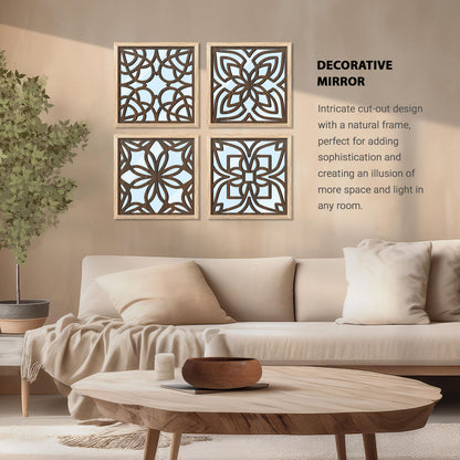 Laser Cut Jharokha Decorative Wall Mirrors for Living Room Bedroom Decor