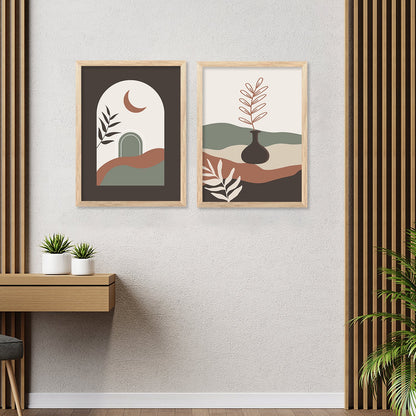 Modern Boho Art Paintings with Frame for Living Room Bedroom Home and Office Wall Decor Set of 6-Kotart