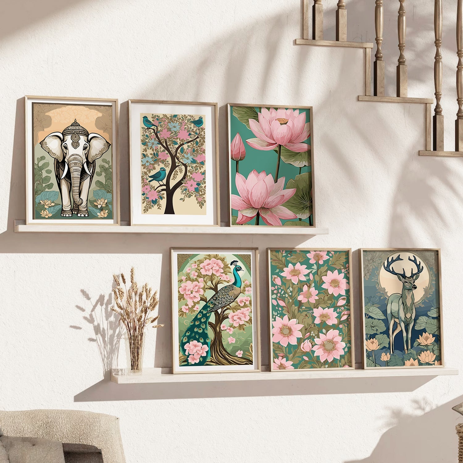 Nature Inspired Modern Art Prints with Frame for Living Room Bedroom H ...