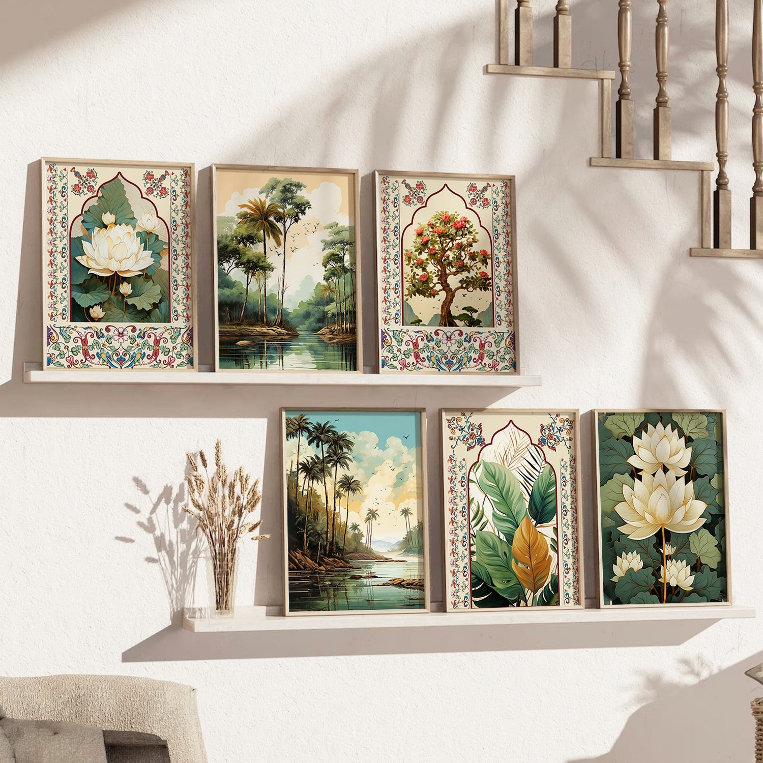 Nature Inspired Modern Art Paintings with Frame for Living Room Bedroo