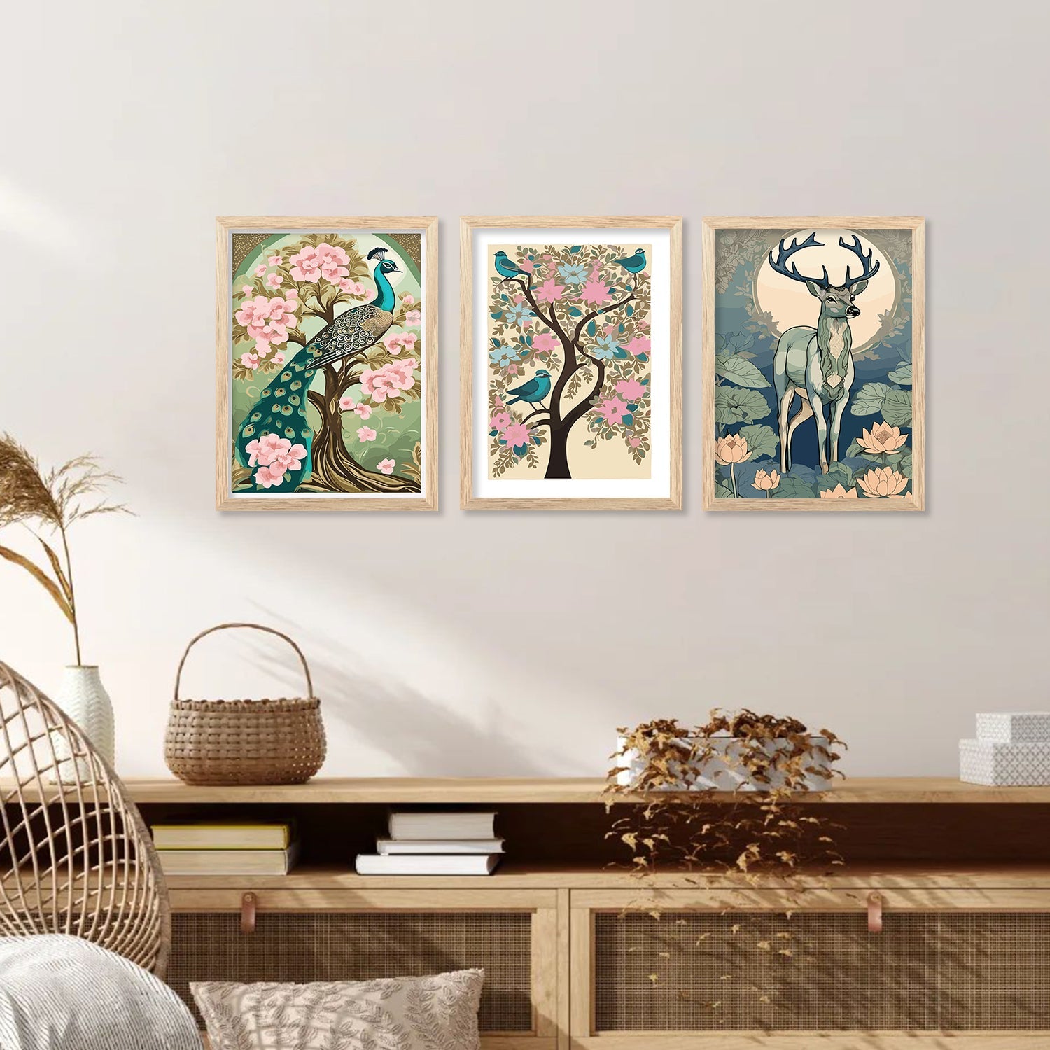 Nature Inspired Modern Art Paintings with Frame for Living Room Bedroom Home and Office Wall Decor Set of 6-Kotart