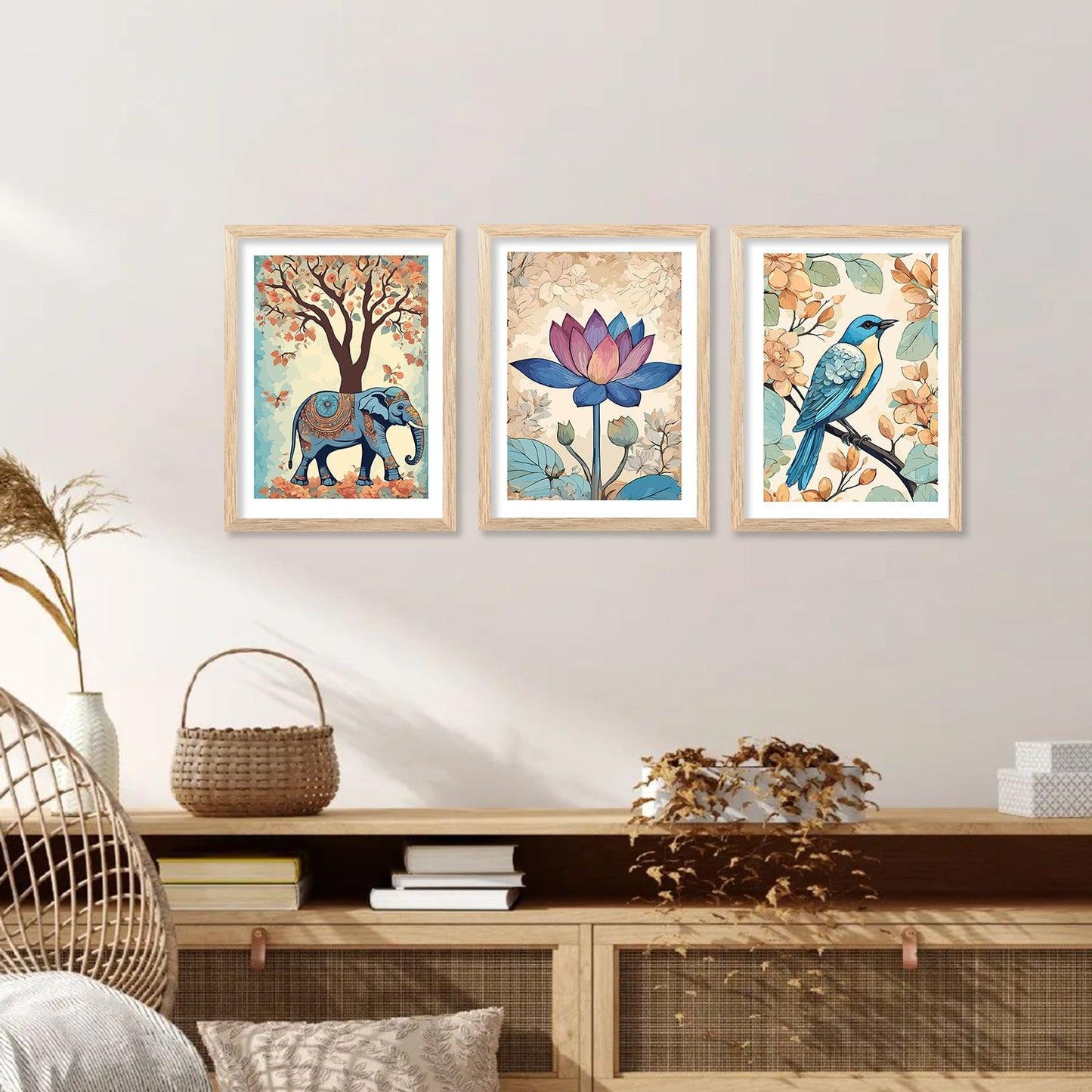 Nature Inspired Modern Art Paintings with Frame for Living Room Bedroom Home and Office Wall Decor Set of 6-Kotart