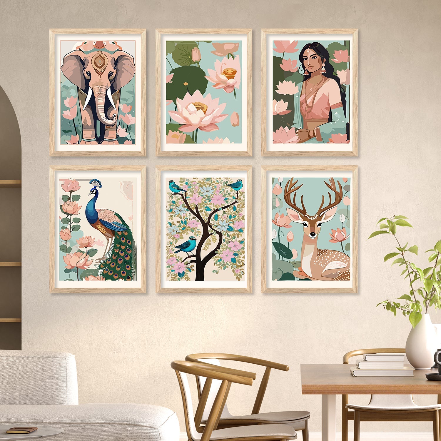 Nature Inspired Modern Art Paintings with Frame for Living Room Bedroo –  Kotart