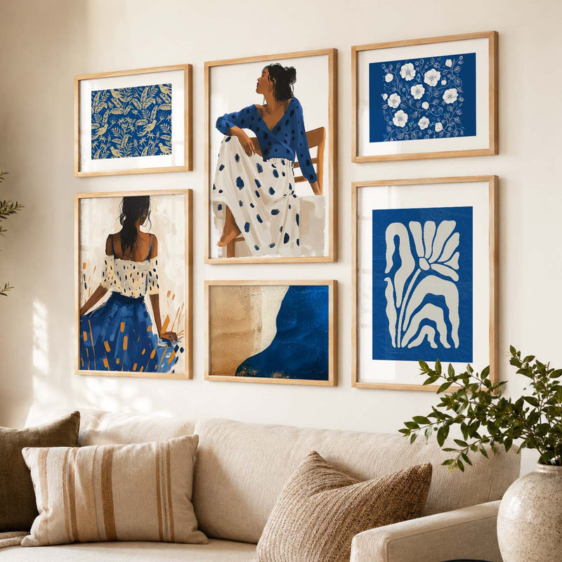 Modern Art  Prints with Frame for Living Room Bedroom Home and Office Wall Decor Set of 6