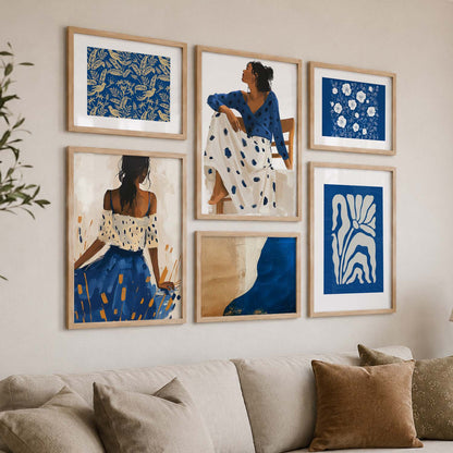 Modern Art  Prints with Frame for Living Room Bedroom Home and Office Wall Decor Set of 6