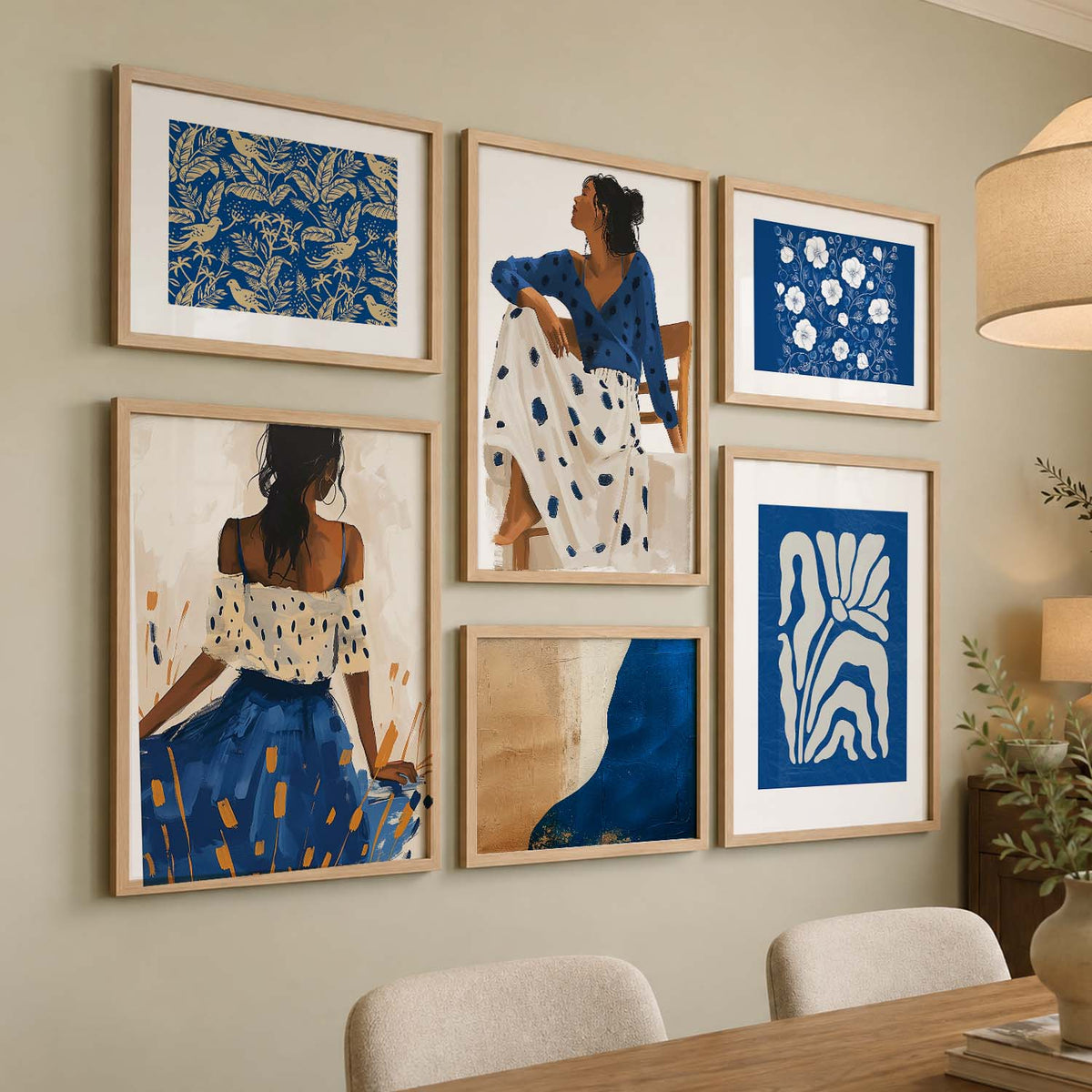 Modern Art  Prints with Frame for Living Room Bedroom Home and Office Wall Decor Set of 6