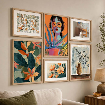 Modern Art Prints with Frame for Living Room Bedroom Home and Office Wall Decor Set of 6