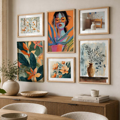 Modern Art Prints with Frame for Living Room Bedroom Home and Office Wall Decor Set of 6